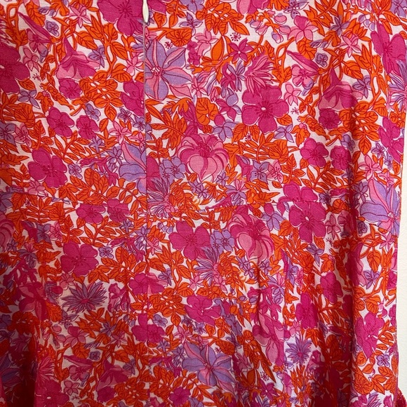 Tuckernuck Dress NWT Large Miami Iris Slip Pink Floral Scoop Neck Floral Beach - Picture 5 of 6